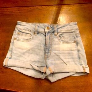 AE Outfitters, Next Level Stretch Shorts, light denim, size 4